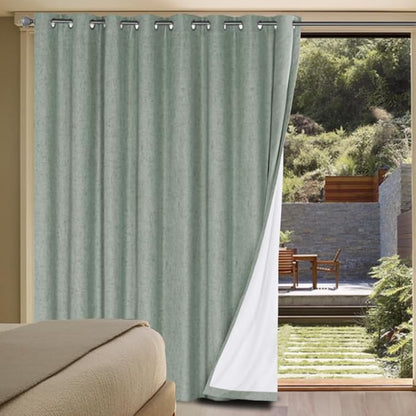 H.VERSAILTEX White Linen Blackout Curtains Durable Thick Textured Linen Look by HVERSAILTEX