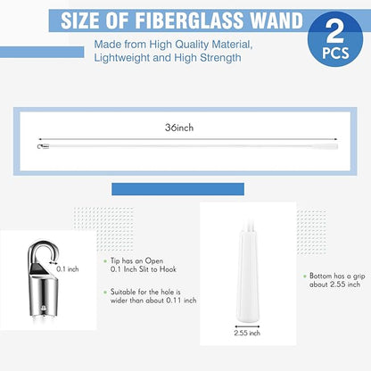 Bokon 2 Pieces White Fiberglass Blind Wand Vertical Blinds Stick Replacement - Image 2