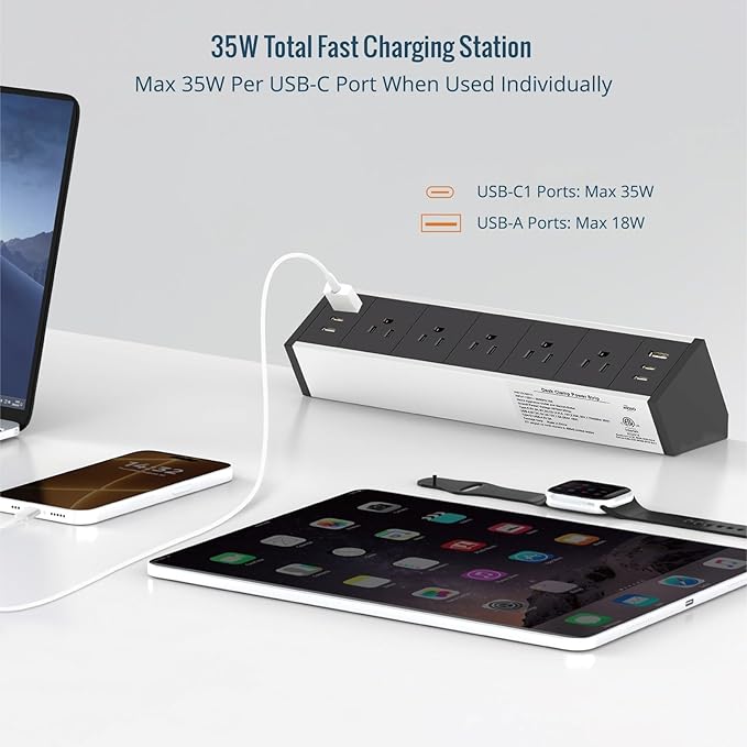 Tecmojo Desk Clamp Power Strip 5 Outlet - Image 3