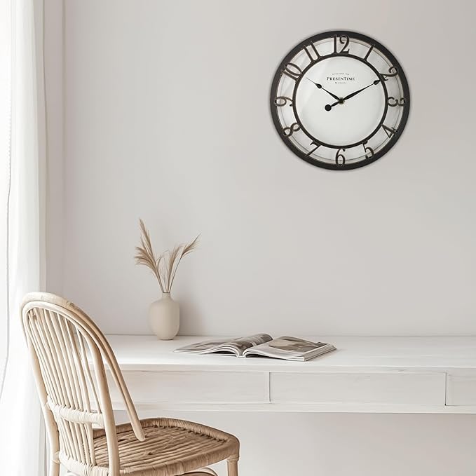 Presentime & Co 10" Farmhouse Series Wall Clock, Vintage Style, Retro Clock - Image 5