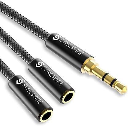 Syncwire Headphone Splitter, Nylon-Braided Extension Cable Audio Stereo Y by SYNCWIRE