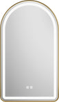 30x40 inch Gold Tempered Glass LED Arched Mirror by MYlovelylands