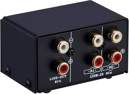 summina RCA Switch Audio Switcher RCA 2 in 1 Out / 1 in 2 Out A/B Switch Stereo by summina