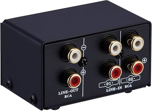 summina RCA Switch Audio Switcher RCA 2 in 1 Out / 1 in 2 Out A/B Switch Stereo by summina