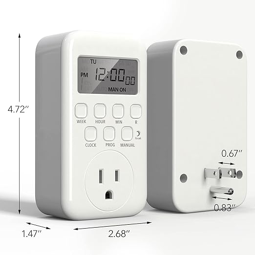 BN-LINK Indoor Digital Timer Outlet, Single Outlet 7 Day Programmable Light - Image 6