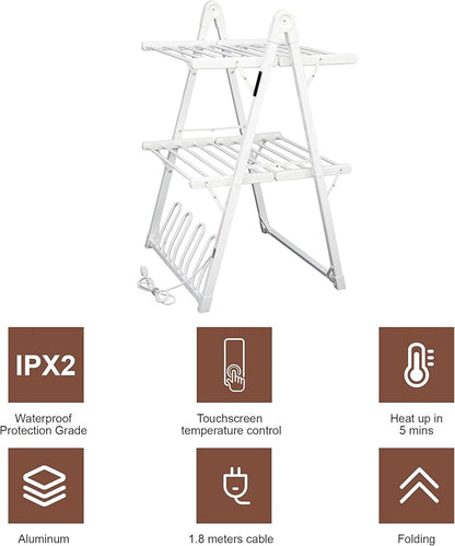 SHARNDY Electric Heated Clothes Drying Rack, Foldable Heated Garment Dryer - Image 5