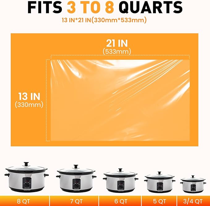 40 Pack Slow Cooker Liners, Large Size 13"x 21" Cooking Bags Disposable Pot - Image 2