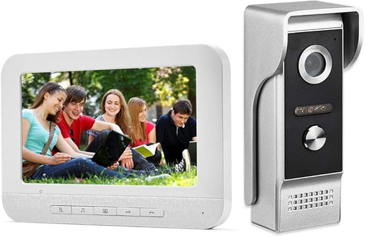 AMOCAM Video Intercom System, 7 Inche Monitor Wired Video Door Doorbell Kit by AMOCAM