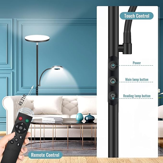 marctronic Floor Lamp, Upgraded 42W 4000LM Super Bright LED Floor Lamp - Image 4