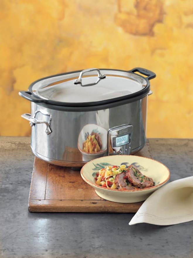 All-Clad Stainless Steel Electric Slow Cooker 7-Quart, Programmable LCD Timer - Image 2
