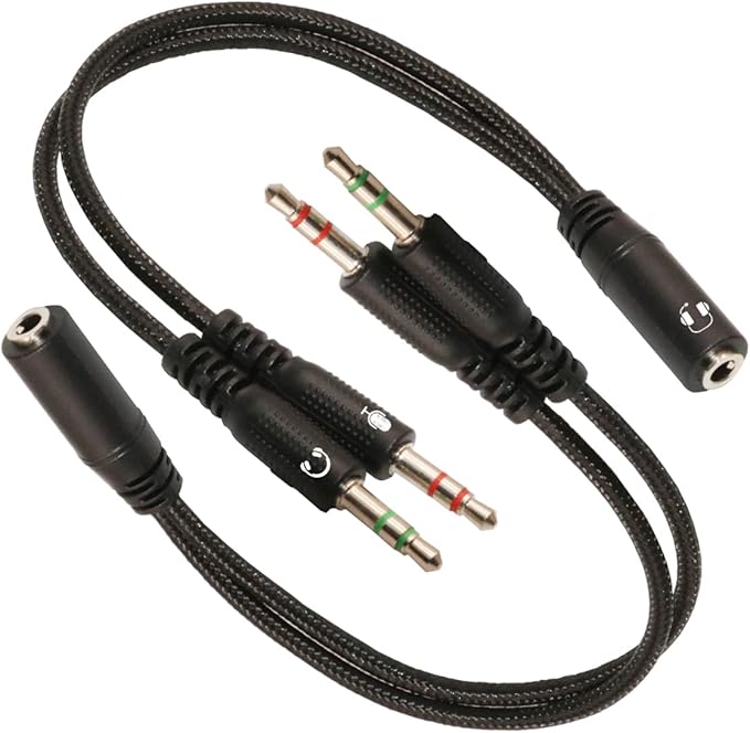 ZJKJHJY 3.5mm Audio Y Splitter Cable, Headphone and Microphone Adapter by ZJKJHJY