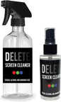 Delete Screen Cleaner Spray Kit, 2 Pack, 16oz and 2oz Bottle and 12"x12" by DELETE