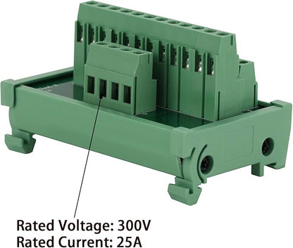 ANMBEST 2 in 12 Out Terminal Blocks Module, 25A DIN Rail and Panel Mounting - Image 2