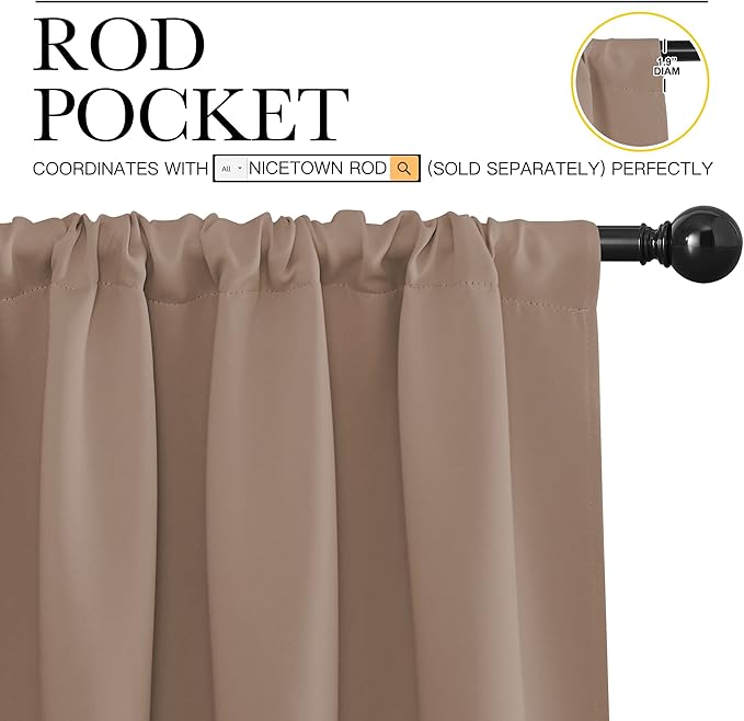 NICETOWN Kitchen Window Blackout Curtains - Image 3