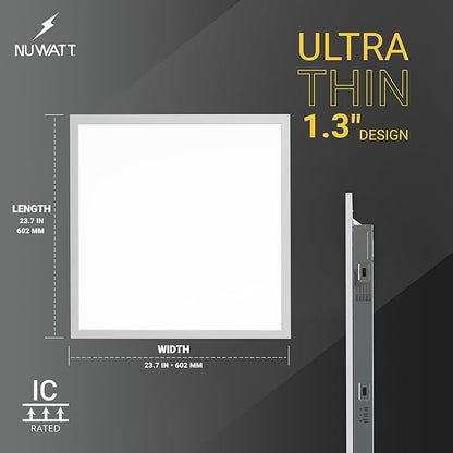 NUWATT 20 Pack 2x2 LED Flat Panel Lighting, Drop Ceiling Light Wattage - Image 7