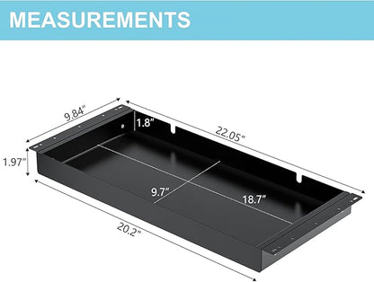 Under Desk Drawer, 20.1 inch Carbon Steel Slide-Out Under Table Storage - Image 2