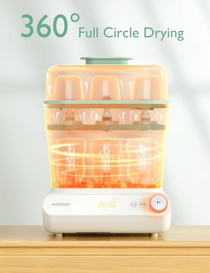Momcozy 3 Layers Large Bottle Sterilizer and Dryer, Fast Sterilize and Dry - Image 3