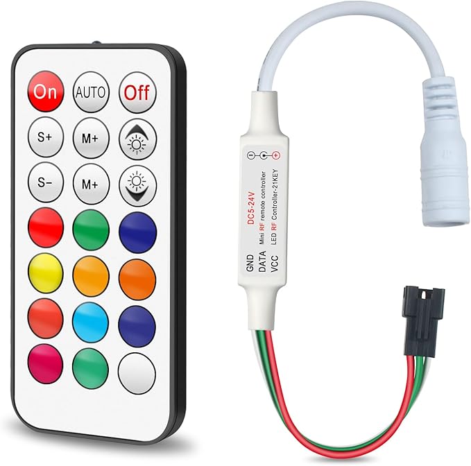 RGBZONE 3-PIN LED Controller, RF Wireless Remote Control, DC5V/12V/24V Mini by RGBZONE