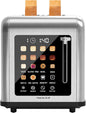 2 Slice Toaster Touch Screen, Stainless Steel Toasters Digital Timer 2 Slot by Clixane