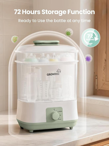 Grownsy Adjustable 4 in 1 Large Bottle Sterilizer and Dryer, 8 Bottles Capacity - Image 6