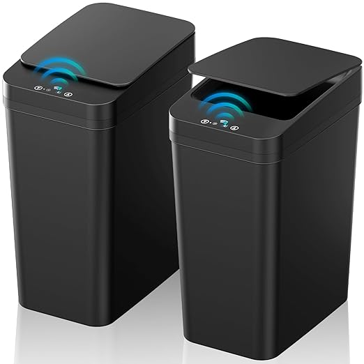 Bathroom Trash Can with Lid, KOEYLE 2 Pack 2.2 Gallon Automatic Touchless by KOEYLE