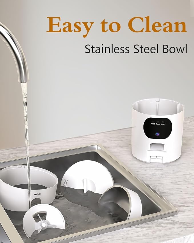 Yakry Automatic Cat Feeder - 5G WiFi Easy Setup App Control Cat Dry Food - Image 8