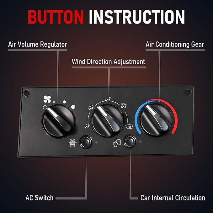 Front Climate Control Module 599-5511 Heavy Duty AC Control Panel Compatible - Image 5