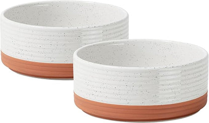 Ceramic 5.1inch Set of 2 Dog and Cat Bowls by Havniva