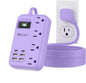 Beeiker 6 USB Purple Surge Protector Power Strip- 10 Ft Purple Extension Cord by Beeiker-BetterHelperforYou