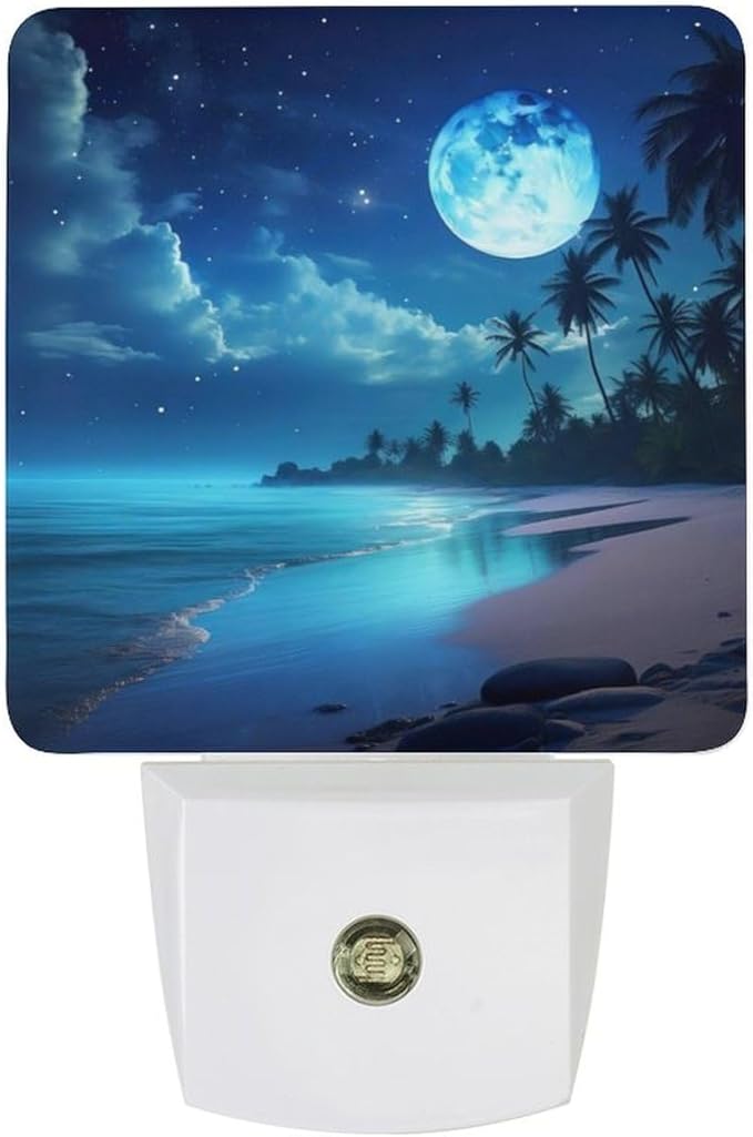 YKJAHSD Moon Beach Night Light, Plug into Wall Decor Nightlights by Unknown