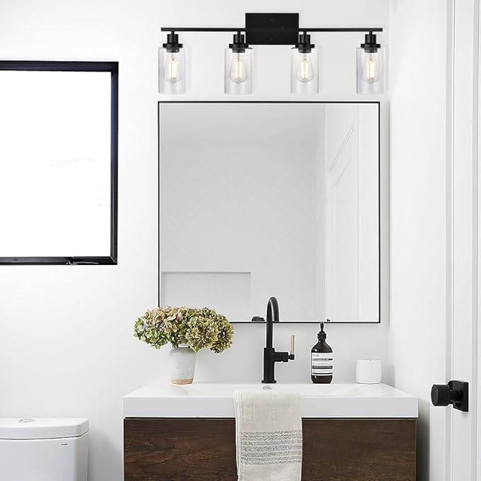 WINSHEN Black 4-Light Bathroom Light Fixtures - Image 3