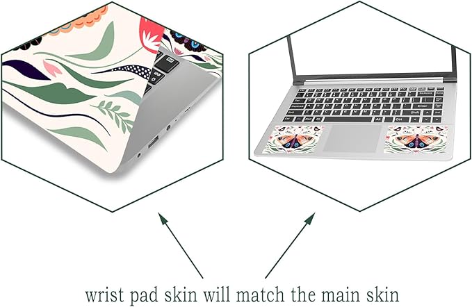 Laptop Skin Sticker Decal, Waterproof Removable, Butterfly Birds - Image 2