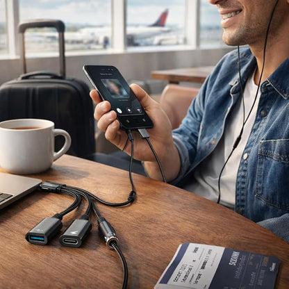 Mizi 3-in-1 USB C to Headphone Jack and Charger Adapter, 60W PD Fast Charging & - Image 5