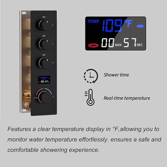 KATAIS Matte Black Tempreature Display Shower System - Image 6