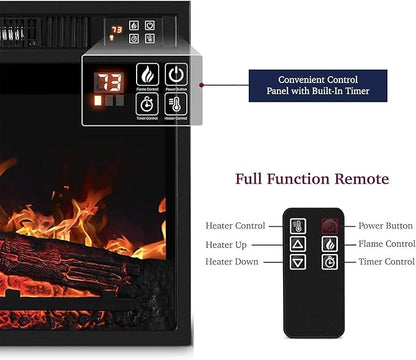 72" Electric Fireplace with Mantel and Cabinets, Fireplace TV Stand - Image 5