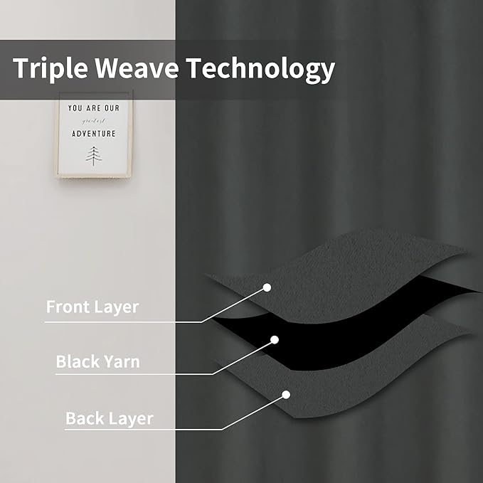 Easy-Going Blackout Curtains for Bedroom, Solid Thermal Insulated Grommet and - Image 3