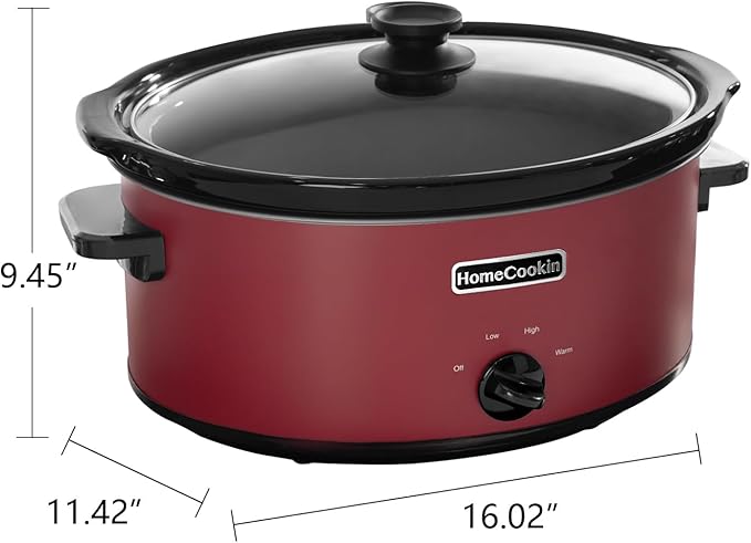 HOMECOOKIN 7 Quart Slow Cooker Oval Manual Pot Food Warmer - Image 4