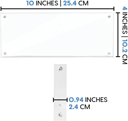 Mammoth DuraClear 4x10 Acrylic Frame - Frameless Panoramic Photo & License Display - Sleek, Modern Design for Elegant Decor