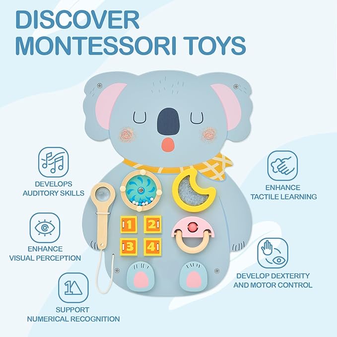 Monläurd® Wooden Koala Sensory Wall Toy, Busy Board - Image 4