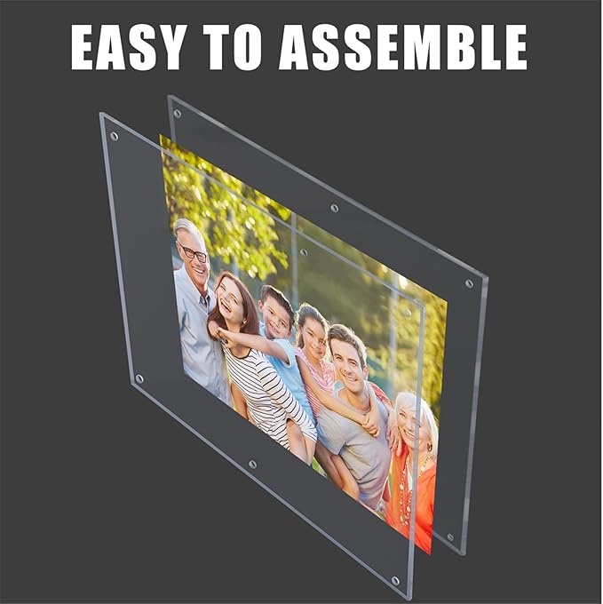 Kalami 16x20 Clear Acrylic Wall Mount Picture Frame Self Adhesive, No Drill - Image 4