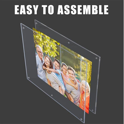 Kalami 16x20 Clear Acrylic Wall Mount Picture Frame Self Adhesive, No Drill - Image 4