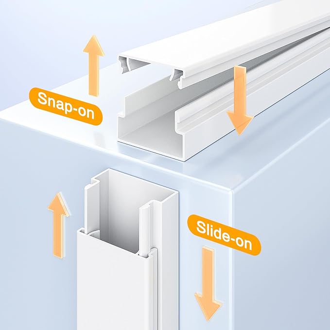 Delamu Cord Covers for Wires on Wall, 113.4in TV Cord Hider, Self-adhesive - Image 5