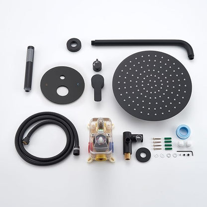 Iriber Matte black Shower System Wall Mounted Shower Faucet Mixer Set - Image 7