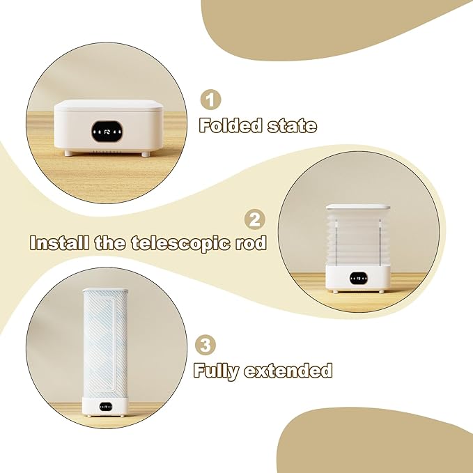 Portable Clothes Dryer, 1000W Foldable Automatic Drying Machine - Image 6