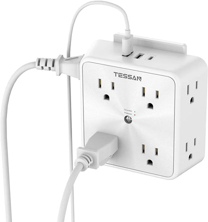 Surge Protector 8 Outlet Extender, TESSAN Multi Outlet Splitter by TESSAN