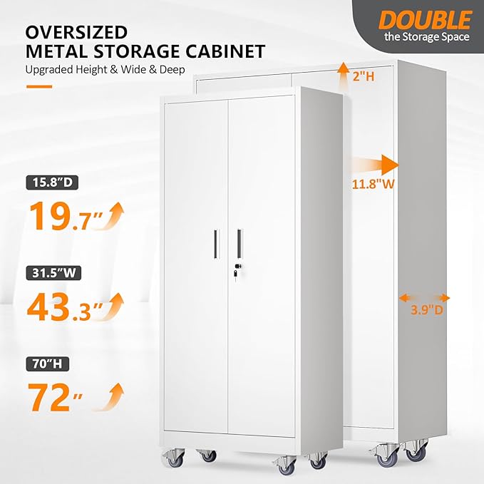 VINGLI Large Metal Storage Cabinet - Image 4