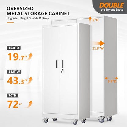 VINGLI Large Metal Storage Cabinet - Image 4