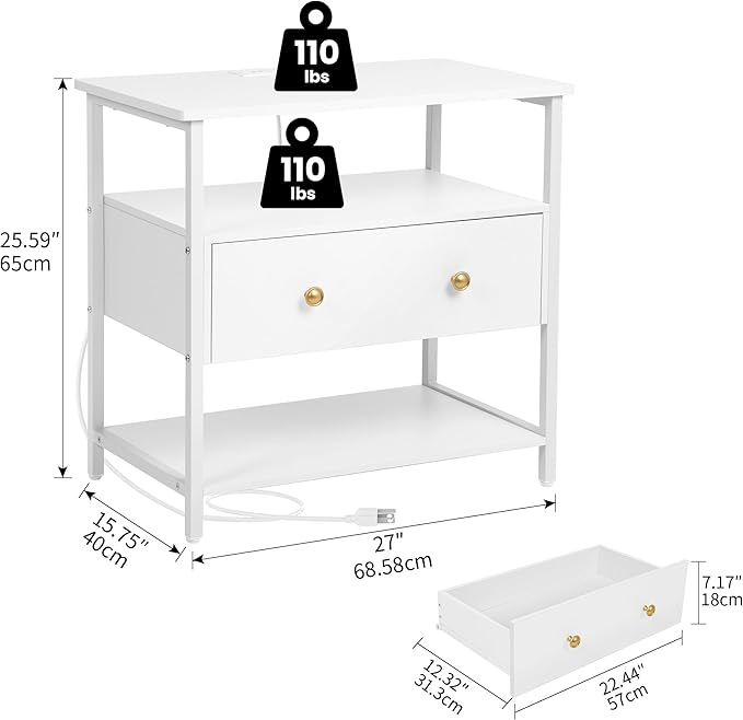 Edbuosy 27 Inch Wide Night Stand - Image 3