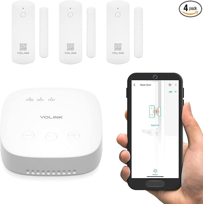 YoLink LoRa Smart Door Sensor Starter Kit: SpeakerHub Audio Hub & Door Sensors by YoLink