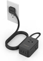 Flat Black Extension Cord, TESSAN Ultra Thin Power Strip by TESSAN